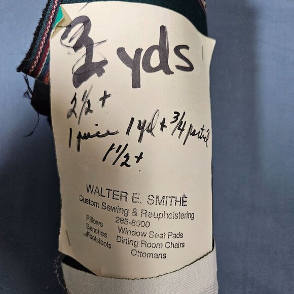 Striped Green Maroon Merlot Upholstery Fabric Material 57" By The Yard - Picture 4 of 5